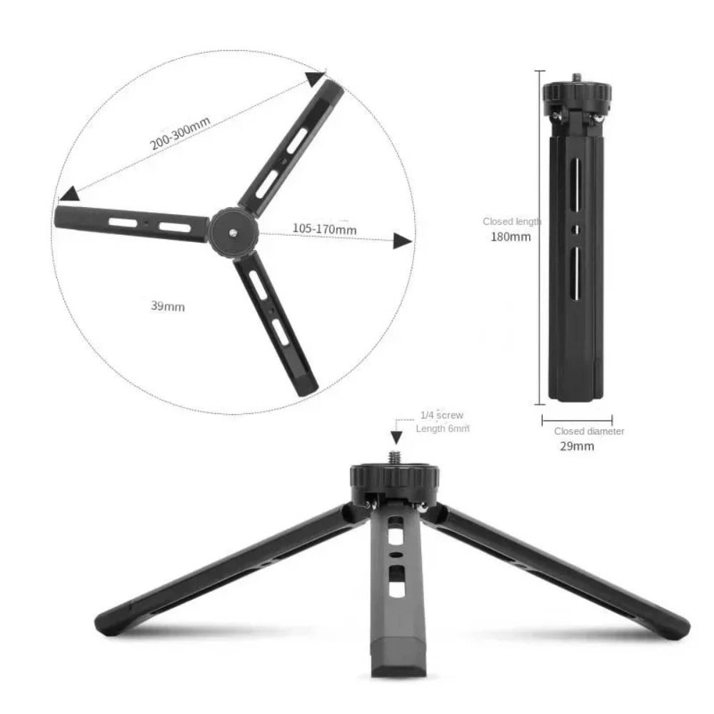 1/4 inch Screw Desktop Stand Tripod 360° Rotation Selfie Stick Camera Tripod Live Streaming