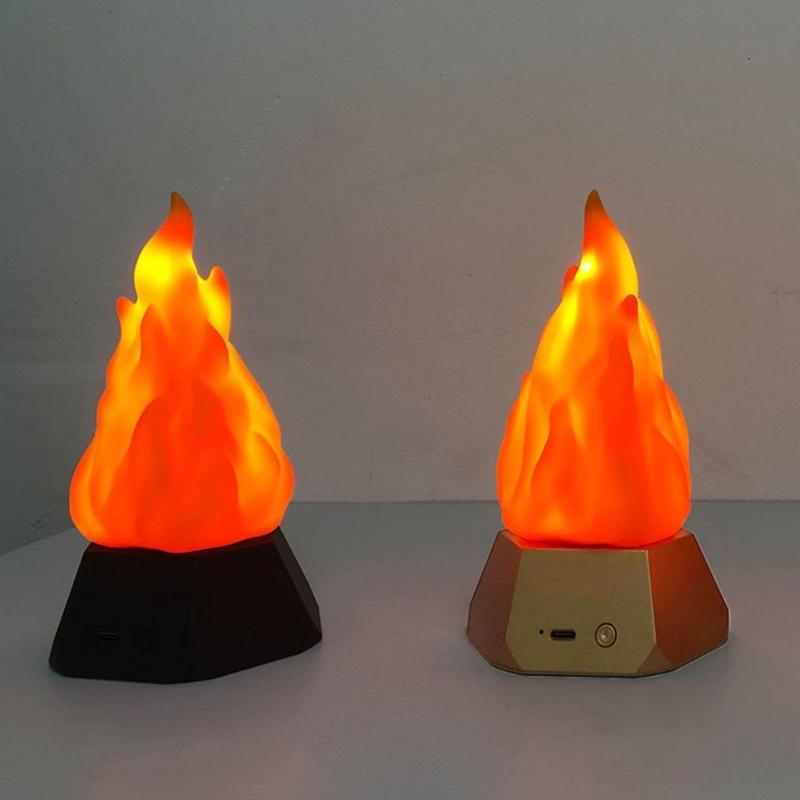 Portable Metal Flame Effect Light Battery Operated Halloween Thanksgiving Decoration For Indoor Outdoors Use