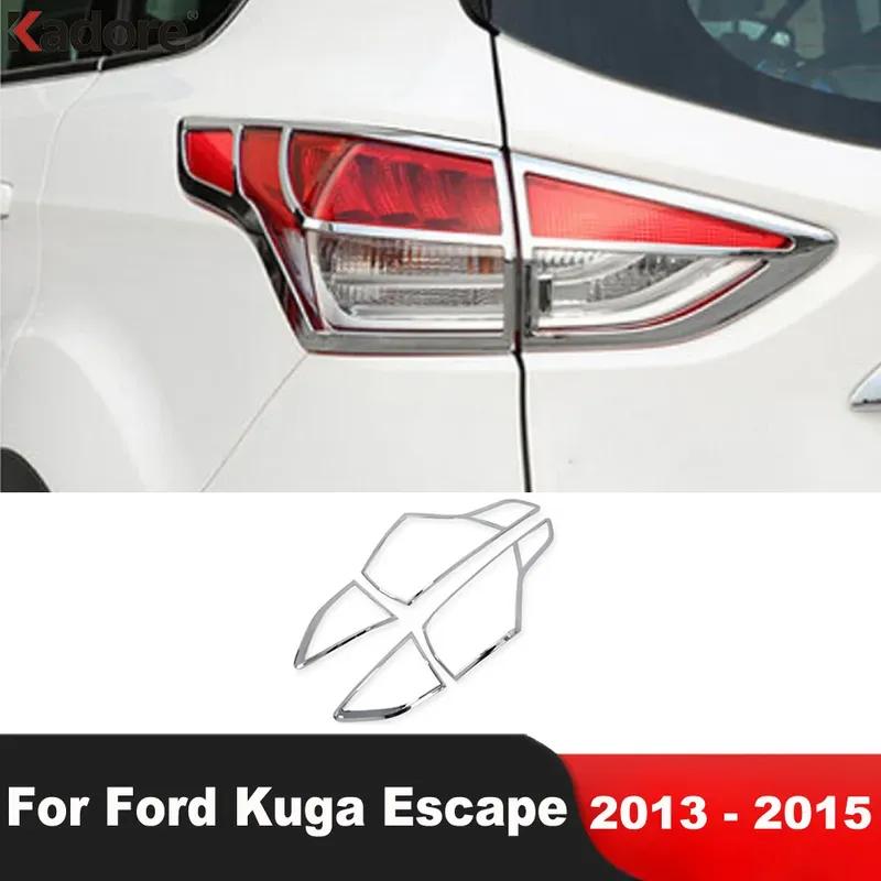 For Ford Kuga Escape 2013 2014 2015 Chrome Car Rear Tail Light Lamp Cover Trim Taillight Frame Garnish Trims Accessories