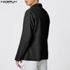 INCERUN Oversized Men Lapel Neck Long Sleeve Casual One Button Thin Blazer Coats