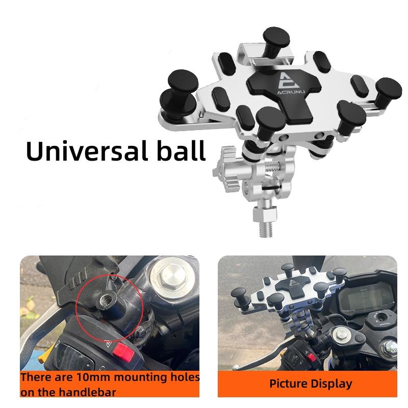 Motorcycle Phone Stand Aluminum Bike Mobile Phone Holder Cellphone Holder For Motorcycle Universal Phone Stand 540°Adjustable