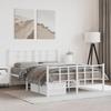 VidaXL Metal Bed Frames with Headboard Footboard, Double Bed with Slat Base, Adult Bed with Feet for Bedroom, 355628