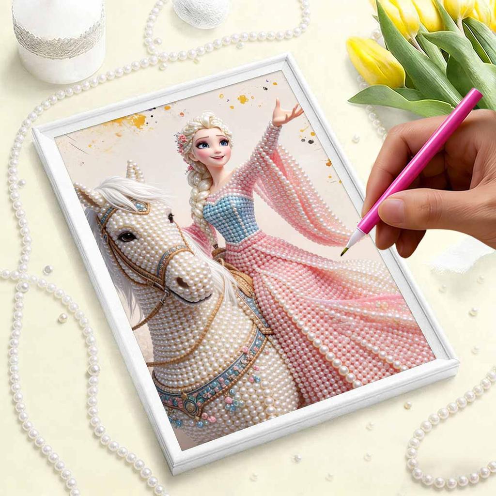 Disney Pearl Painting Elsa DIY Pearl Artwork This Is A Handmade Gift That Can Be Used for Wall Decoration Suitable for Home and Office Environments