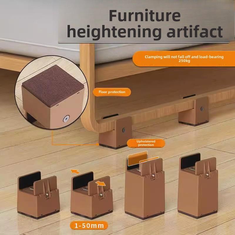 5/10CM Adjustable Chair Feet Riser Screw Clamp 2 4 Inch Height Heavy Duty Sofa Tables Bed Furniture Risers With Screw Clamp 4Pcs