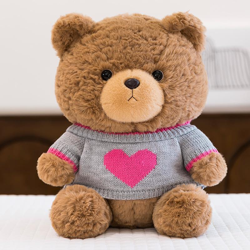 Casual Teddy Bear Plush Toy with Sweater - Children's Birthday Gift