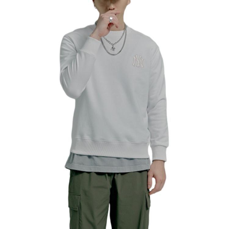 MLB Old Flower Sweatshirts Unisex White Crew Neck Moderate 31MTM2111-50W