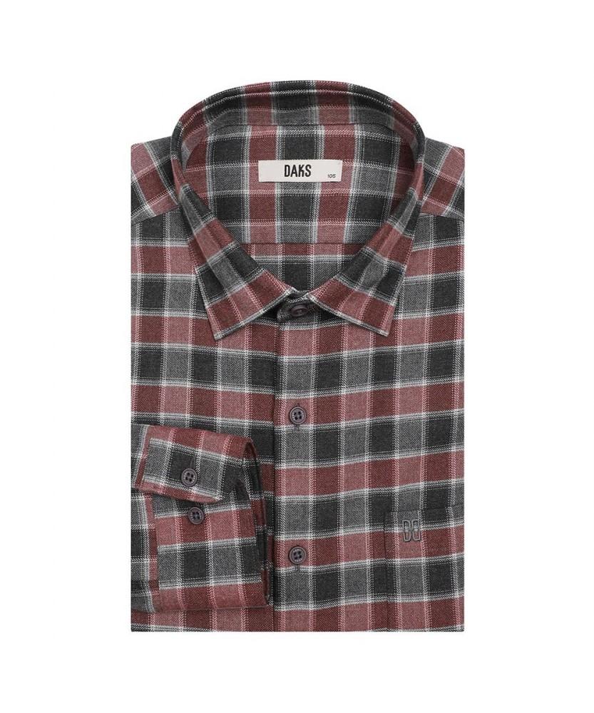 Dagseusyeocheu Brushed Polyester Blend No-Care Medium Check Shirt Regular Fit_Dlw1Shcl106G1