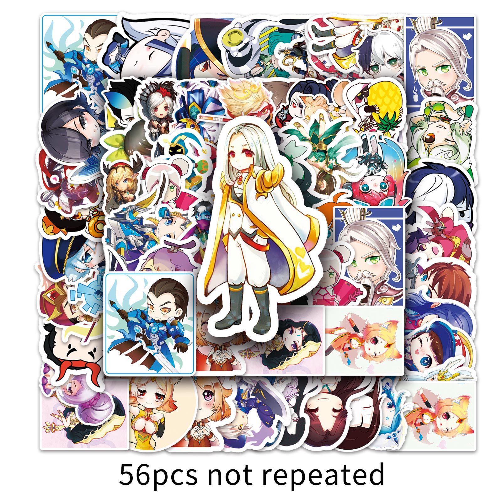 56 Cross-border Honor of Kings Game Character Stickers for Journals, Phones, Notebooks, and Suitcases