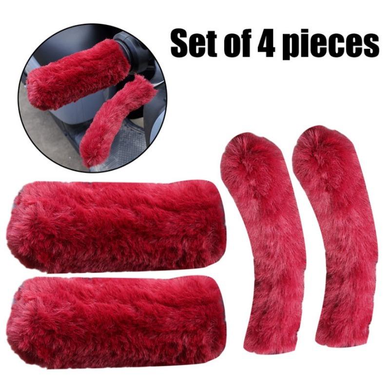 Simulated Plush Grip Glove Motorcycle Handle Cover for Winter Thick Warm Handle Gloves Covers Universal Scooters Hand Warmer