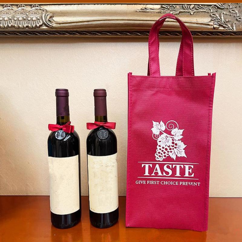Non-woven Champagne Beer Waterproof Gift Bag Color Single/Double Branch Bottle Red Wine Bottle Hand Handle Packaging Pouches