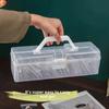 Transparent Plastic Storage Box With Handle For Jewelry Hardware Accessories Small Items DIY Crafts Cosmetics Tools Case