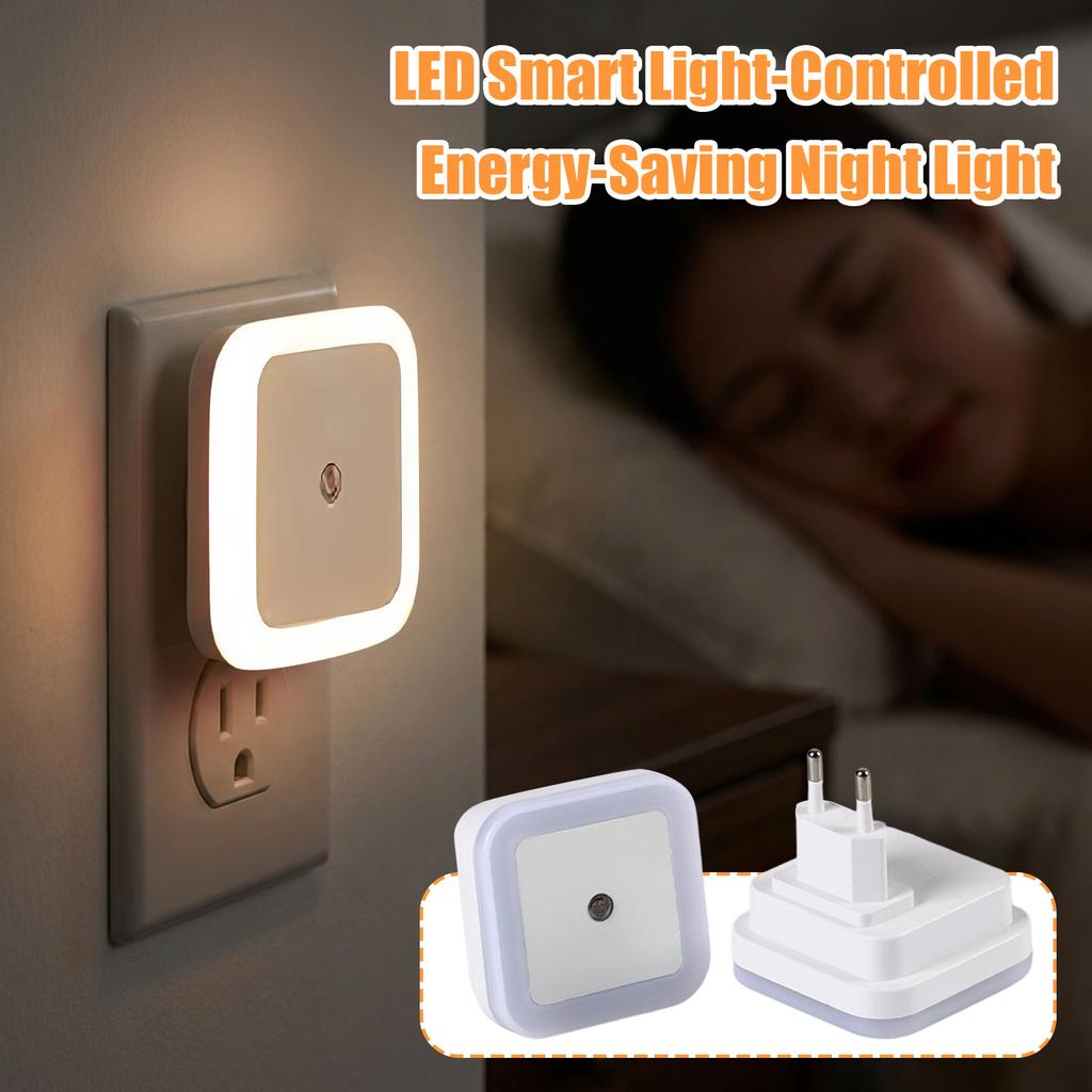 LED Smart Light-Controlled Energy-Saving Night Light (European Standard Square)
