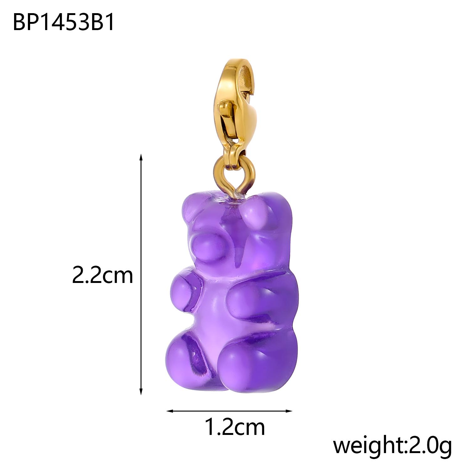 

CARLIDANA Manna Macaron Color Stainless Steel Gold Plated Cute Teddy Bear Resin Acrylic Charms For Jewelry Keychain Making