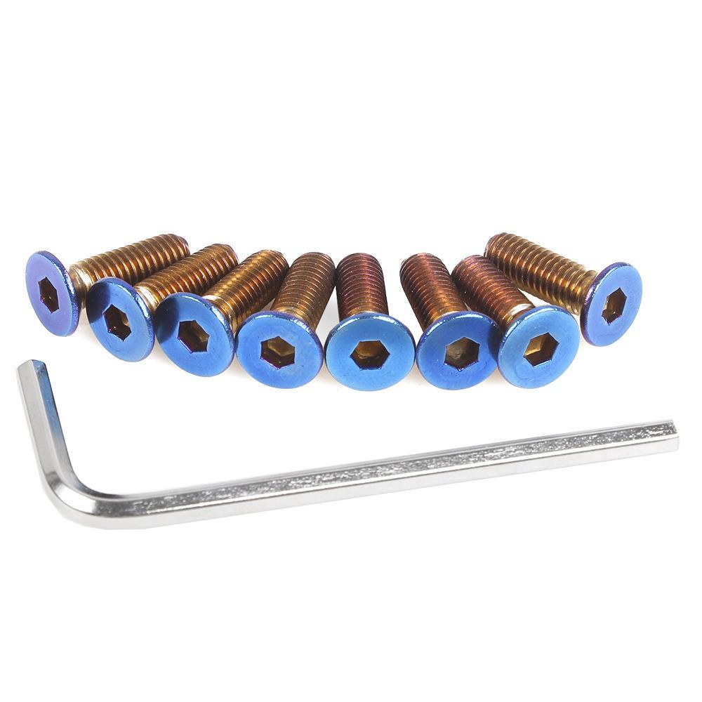 

8PCS Blue Screw Bolts Stainless Steel Bolts Screw Steering Wheel Screw Bolts For Car Flat Head