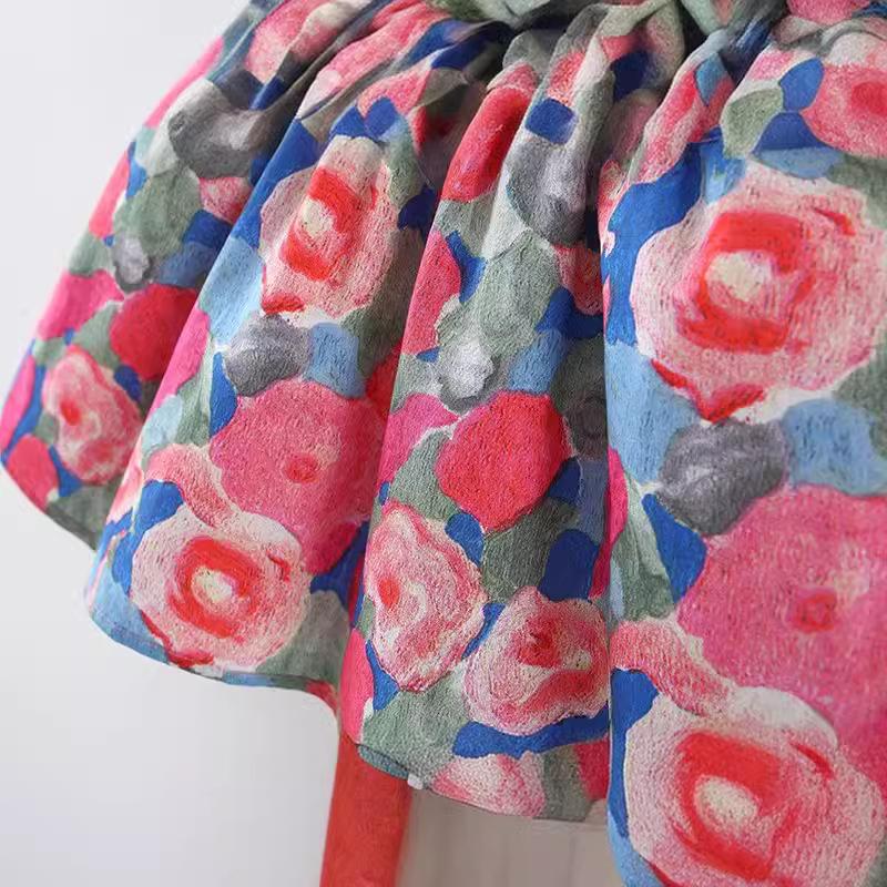 Mädchenkleid Sommerstil Kinder Prinzessin Trägerkleid Babykleid Kinderbekleidung Blumenhut Kleid