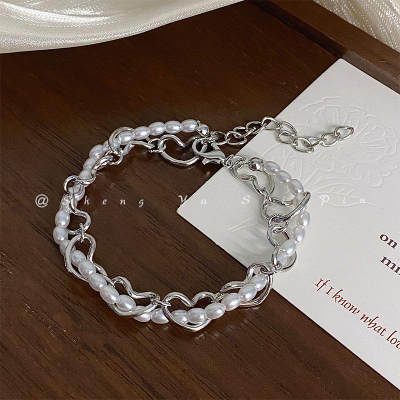 Mercury's French Retro Style Pearl Bracelet Light Luxury Niche Design High-end Exquisite Versatile Beaded Jewelry
