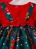 2025 Christmas Baby Romper - European & American Style: Girls' Autumn Print Ribbed Jumpsuit with Skirt