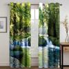 3D Printed Sunshine Forest Waterfall Curtains for Bedroom Drapes Mountain Stream Natural Landscape Window Curtain Living Room