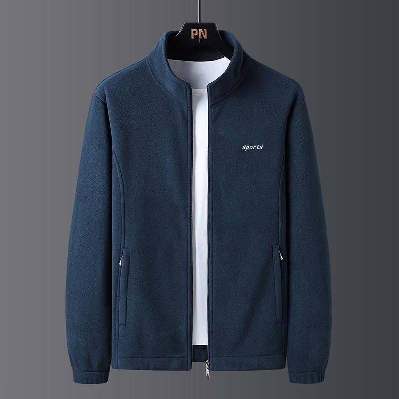 Men Women Stand Collar Fleece Jacket Casual Spring Autumn Outerwear