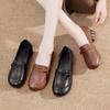 Spring New Leather Soft-soled Mother Shoes Retro Cowhide Ethnic Wind Non-slip Thick Heel Women's Single Shoes