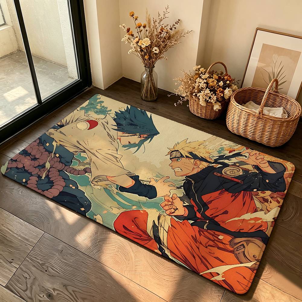 Anime N-Naruto-S Carpet Bathroom Anti-slip Mat Door Mat Home Decoration Mat Entrance Door Mat Scratch-resistant Door Mat