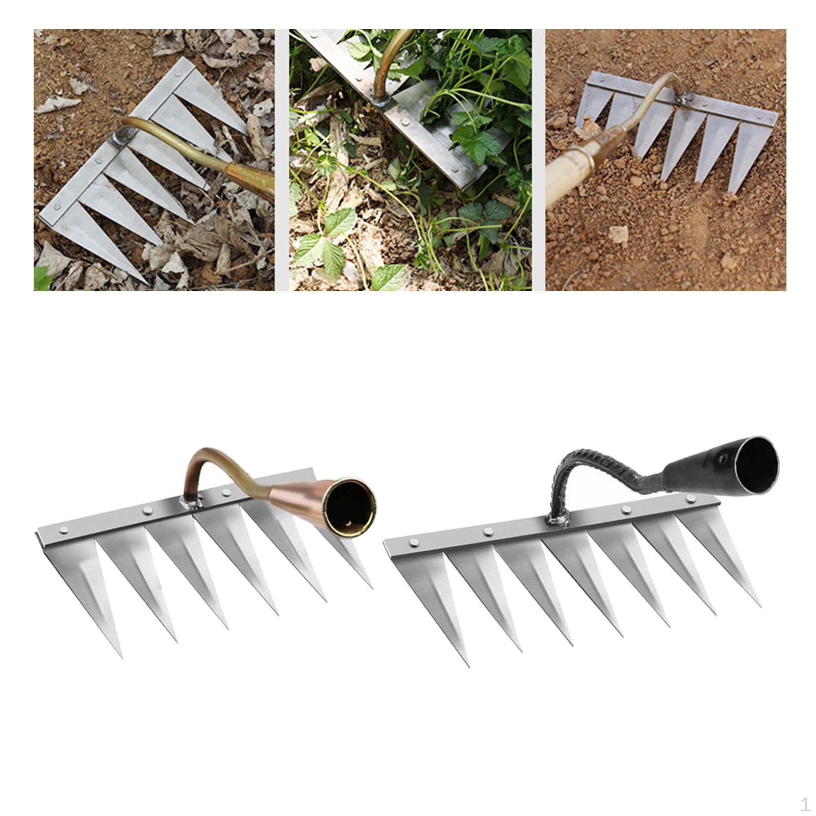 

2 шт. Сверхпрочная прополочная мотыга, грабли, борона, садовый газон, выравнивание, рыхление почвы, посадочный ручной инструмент