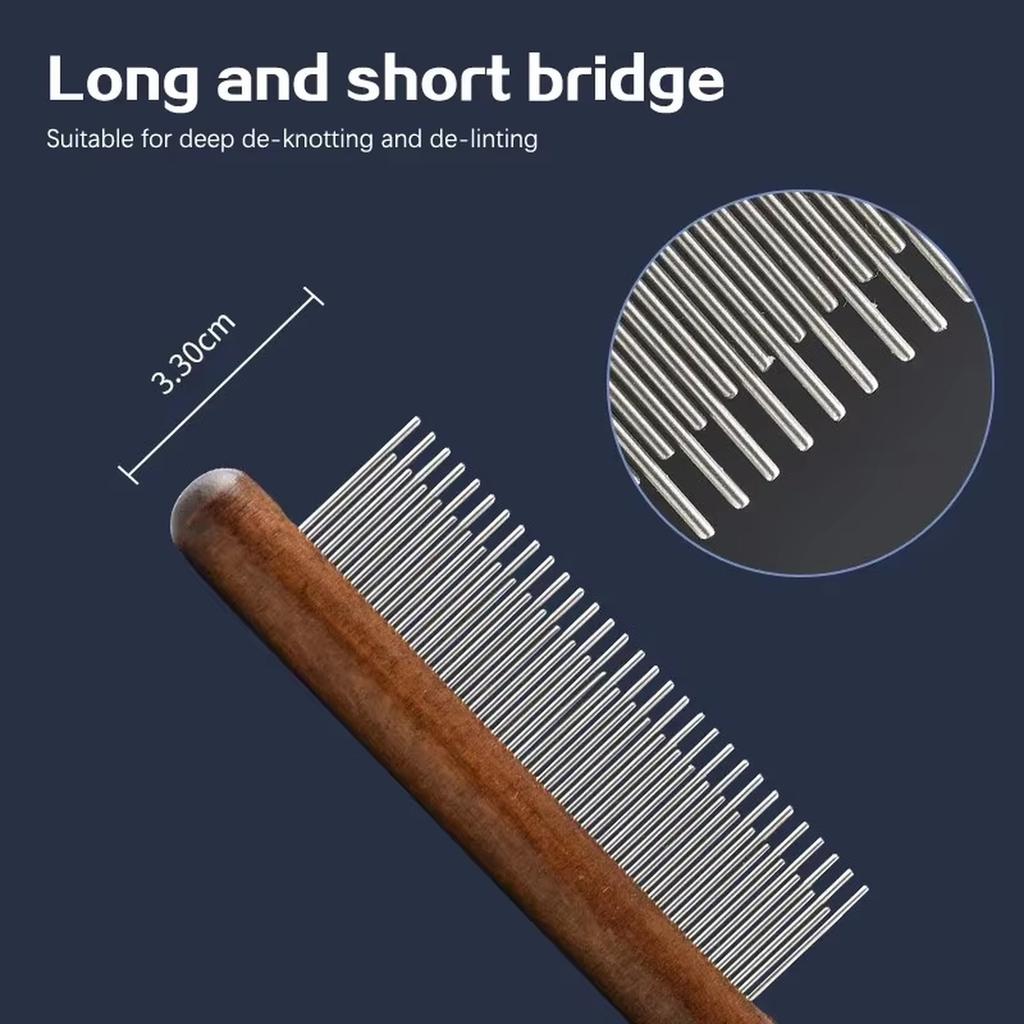 Multifunctional Pet Grooming Comb - 2023 New Fine-Tooth Stainless Steel Massage Comb for Dog and