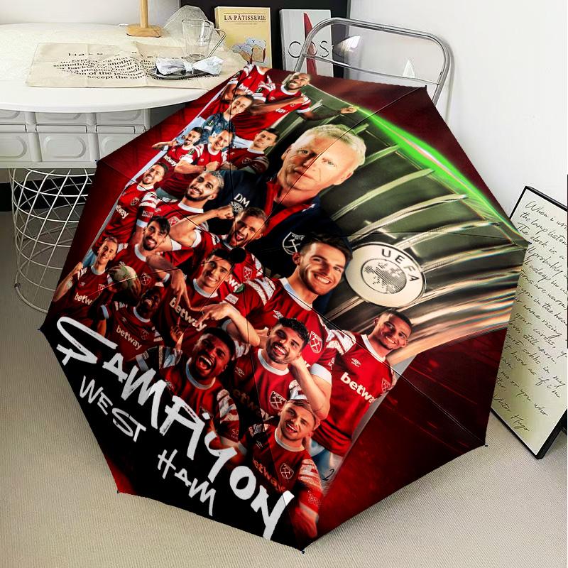 1PC hammer Football Printed Umbrella Folding umbrella, automatic umbrella 8-Frame for Travel, camping Fan gifts Christmas Gifts