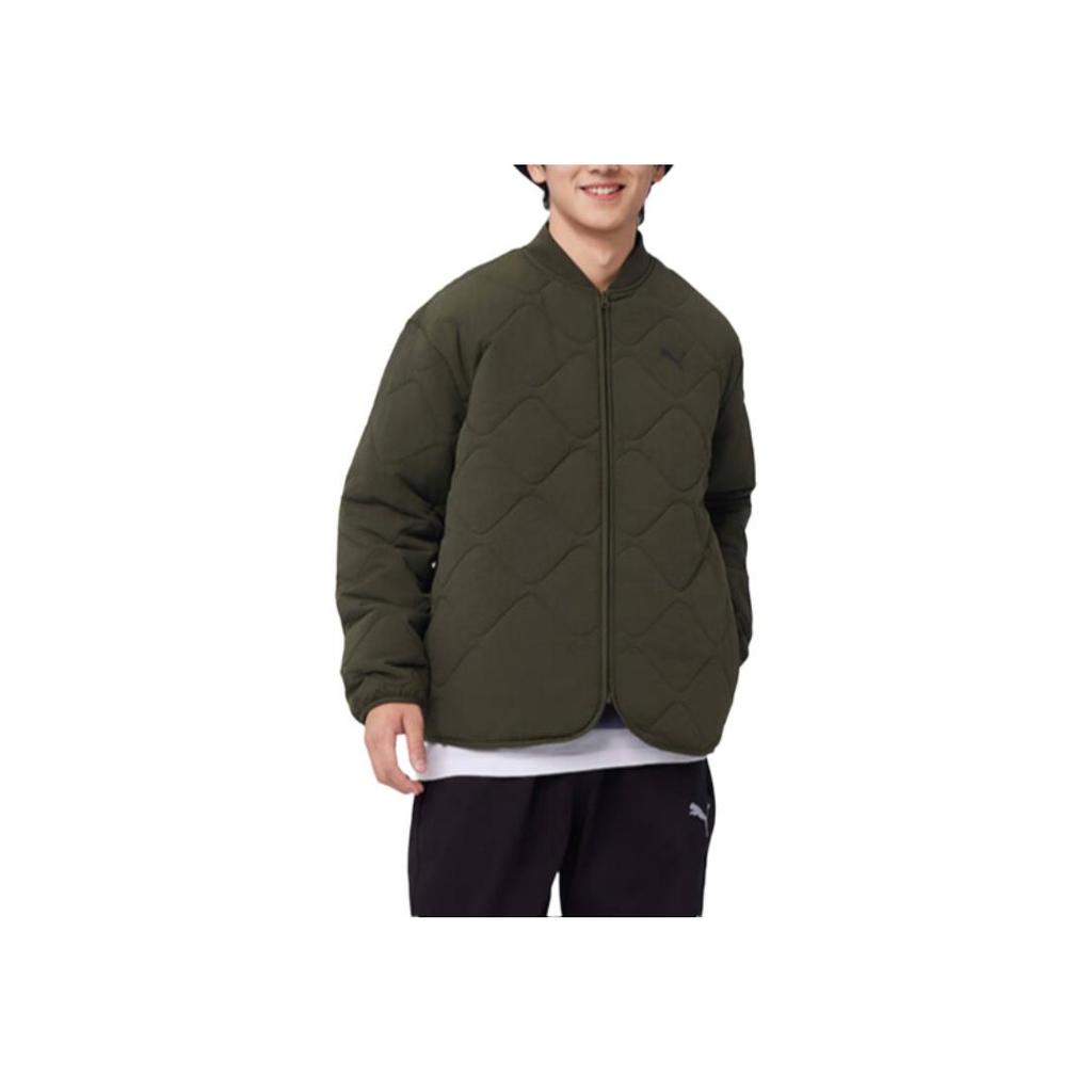 Puma Leichte Gepolsterte Einfarbige Mode Lässig Bequeme Jacke Herren Jacke Dunkeloliv 632291-70
