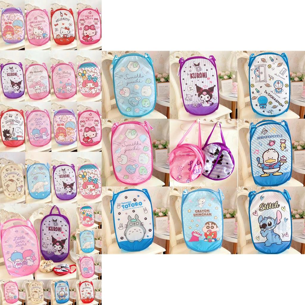 Collapsible Laundry Hamper With Cute Sanrio Cartoon Pattern For Kids' Toys**