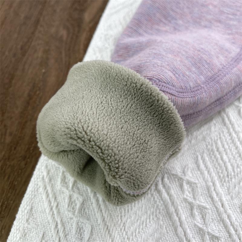 Kids' Double-Layer Fleece Lined Winter Pants - Warm Cotton School Uniform Leggings for Boys and Girls