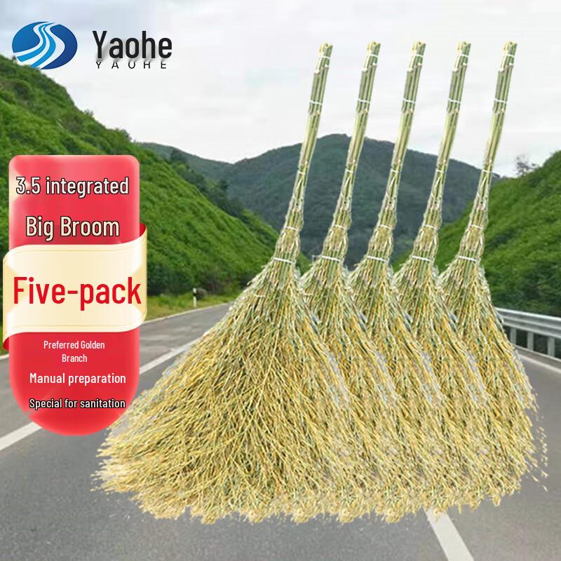 Heavy-Duty Bamboo Broom 5-Pack