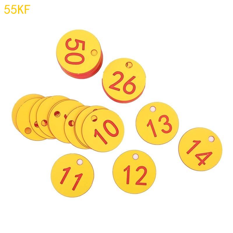 55KF Nummernanhänger 1-100 mit Loch Beschriftungsanhänger für Schlüssel von Wohnheimschränken