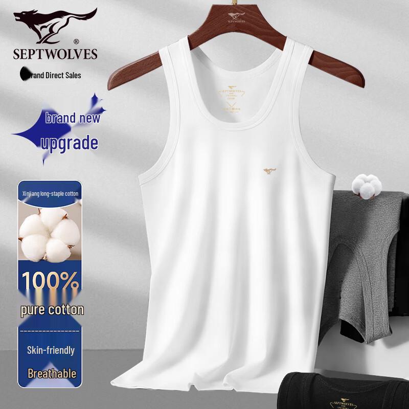 Septwolves Men s 100% Cotton Athletic Tank Top L