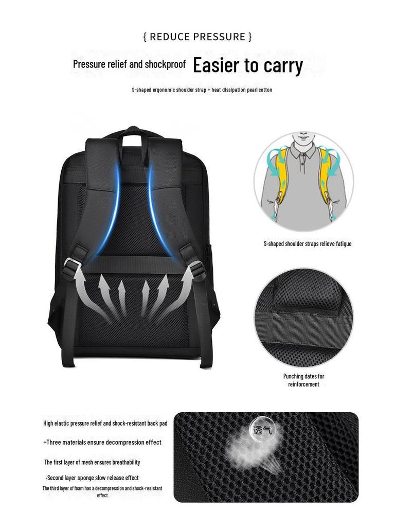 Men's and Women's Fashion Waterproof Commuter Backpack - High Capacity, Suitable for Business and Travel