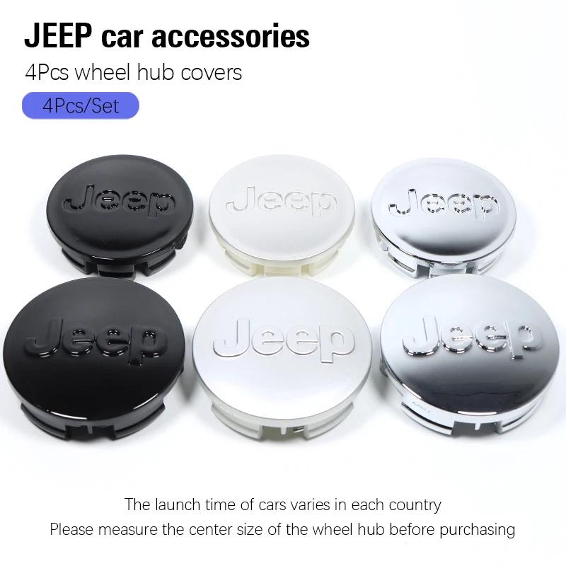 Für Jeep Für Jeep Renegade Compass Grand Cherokee Wrangler jk Gladiator 4 Stück ABS Galvanisiert Auto Radnabenabdeckung A