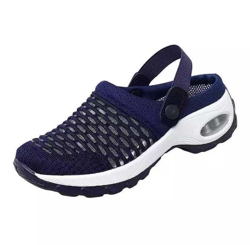 

Женские весенне-летние туфли-шлепанцы Baotou с воздушной подушкой и открытой пяткой: Толстая подошва для улицы, пляжа и путешествий - Доступны большие размеры 38 синий