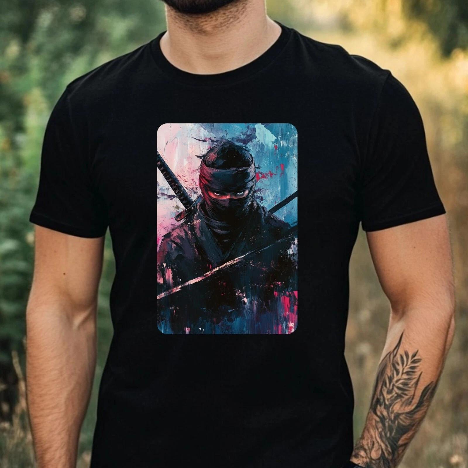 T-Shirt Herren Ninja Portrait Motiv Baumwolle Größe XS bis 5XL L
