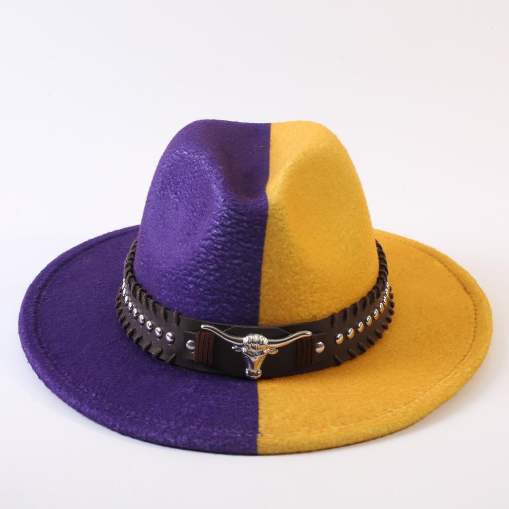 Popular European and American Classic Double-color Wide-brimmed Top Hat Men's and Women's Fashion OL Style Cowboy Hat Jazz Hat