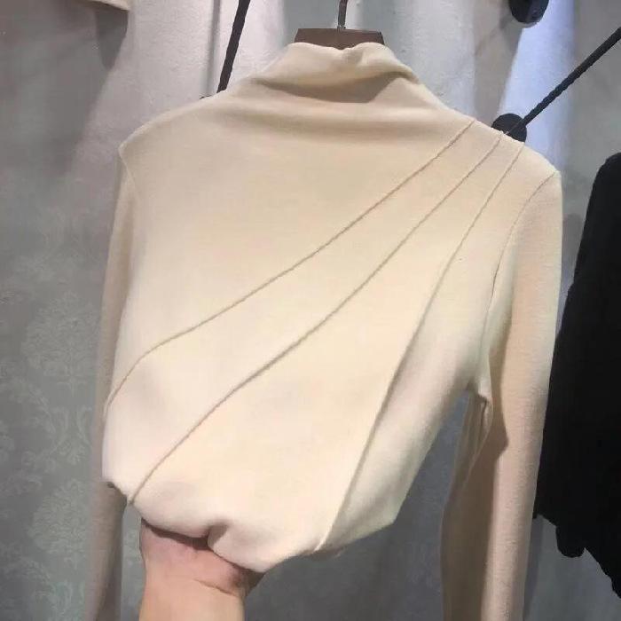 Women Autumn Fashion Solid Color Long Sleeve Pullovers T Shirt Basic Top