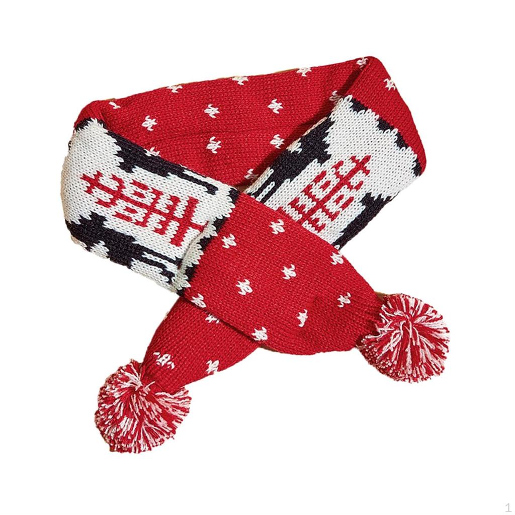 Christmas Dog Cat Santa Scarf Xmas Pet Knitted Winter Neck Warmer Costume for Puppy