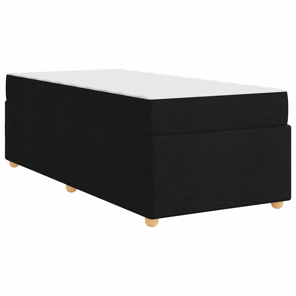 Bed Frame with Mattress Black 80 x 200 cm Fabric
