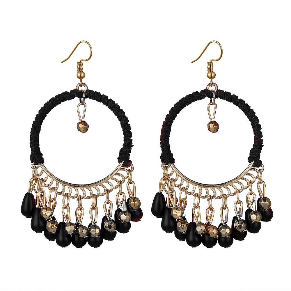 

New Ethnic Round braided Dangle Earrings For Women Bohemian Retro Tassels Drop Ear Jewelry Female Party Accessories
