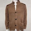 2025 Autumn/Winter Men's Slim Fit Cardigan Sweater with Turn-Down Collar in Plus Sizes - European and American Style.