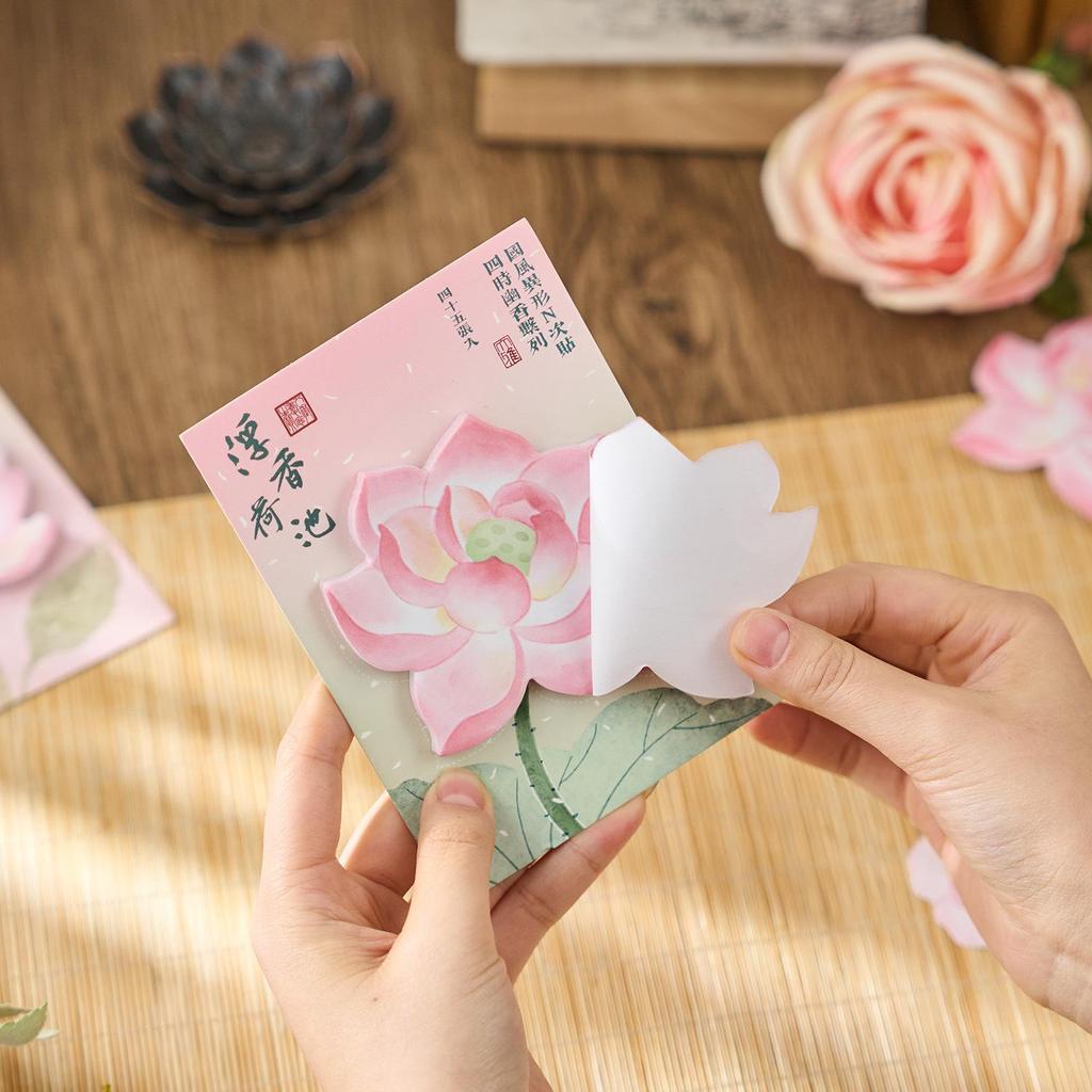 Zaomou Floral Sticky Notes: Opposite Sex Fragrant Series, Chinese Style, High Appearance Value for DIY Planners & Message Stickers