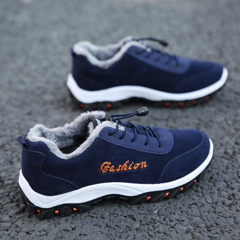 Модная зимняя обувь мужская мех теплая новая мужская обувь плюшевая противоскользящая — фото 3