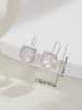 Simple Square Hanging Earrings For Women Silver Color  Women Jewelry Girl's Gift