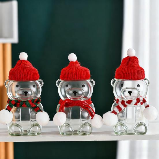 Butelka na napoje z motywem misia, uroczy kubek do herbaty i mrożonej kawy, przenośny kubek na zimne napoje z pokrywką, prezent na urodziny, Boże Narodzenie dla dzieci i nastolatków