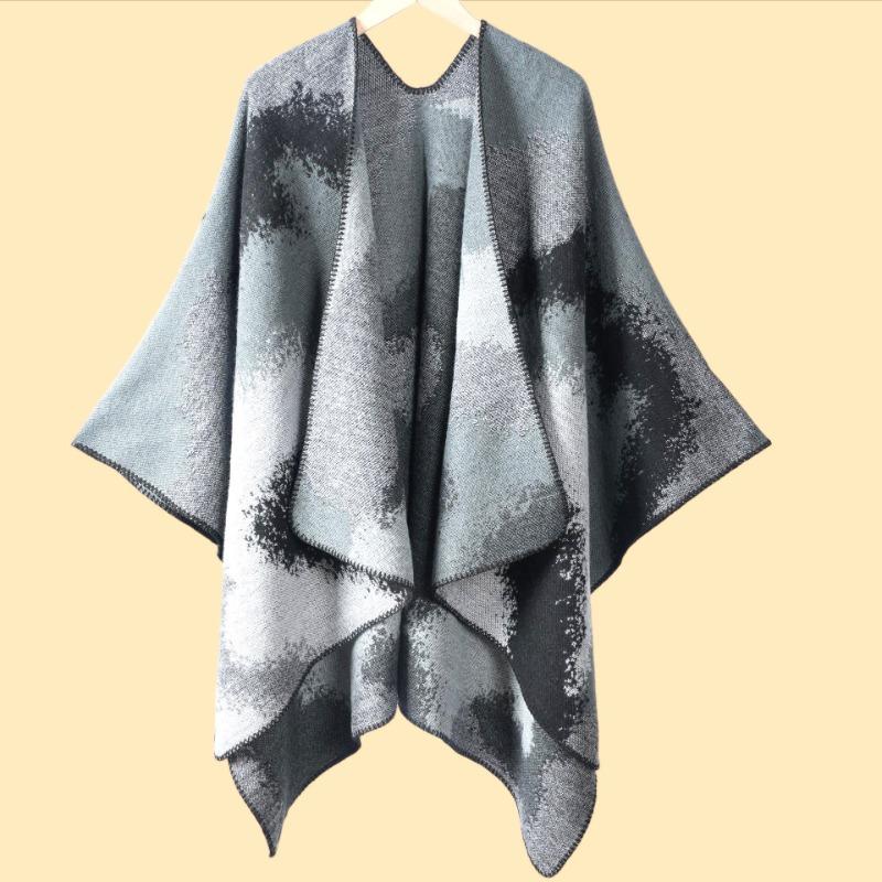 

Новый женский осенне-зимний жаккардовый теплый платок-шаль с разрезом, накидка, горячая распродажа 130x150cm