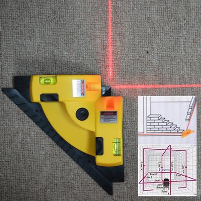 Misurazione della proiezione della linea laser orizzontale verticale dello strumento di livellamento laser a infrarossi da 90 gradi